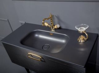 Раковина Armadi Art Vallessi 80см керамика антрацит глянец 838-080-B